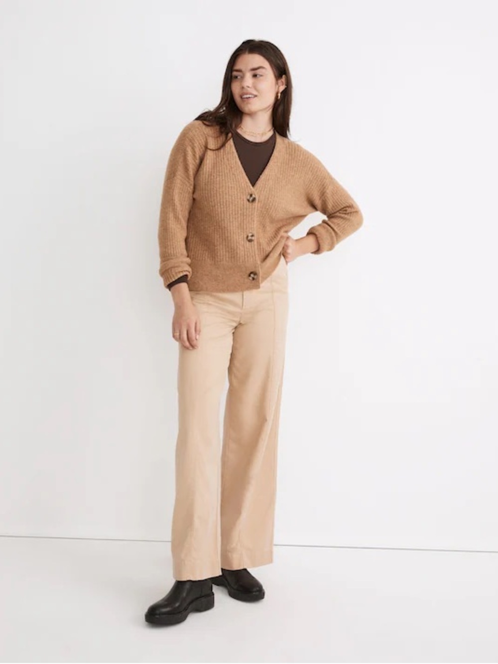 Madewell Size XL Cameron Ribbed Cardigan Sweater in Coziest Yarn Wool Alpaca